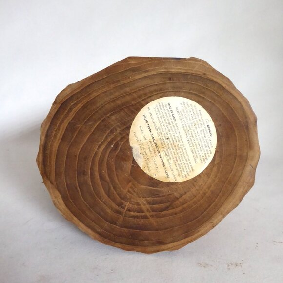 NEW 4.25” x 6" BARKLESS TREE SOLID WOOD LOG RUSTIC CABIN CANDLE HOLDERS - Picture 7 of 8